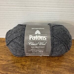 Patons Classic Wool Worsted Yarn Dark Gray 100% Pure 3.5oz 100g Crochet Kniting
